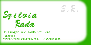 szilvia rada business card